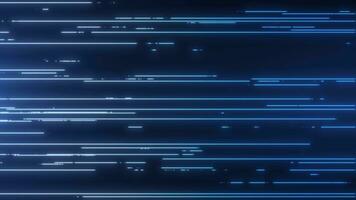 Modern background design with smoothly moving horizontal lines. Light stripes on a blue background. Abstract digital background with transforming lines and particles. 3D, 4K, seamless loop video