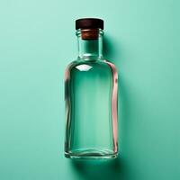 AI generated Empty glass bottle, liquid bottle - AI generated image photo