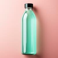 AI generated Empty glass bottle, liquid bottle - AI generated image photo