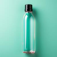 AI generated Empty glass bottle, liquid bottle - AI generated image photo