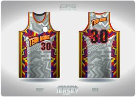 EPS jersey sports shirt vector.Black white zigzags and colorful prints pattern design, illustration, textile background for basketball shirt sports t-shirt, basketball jersey shirt vector