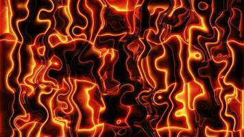 Fractal energy noise animation. Energy bright orange waves. Abstract background video