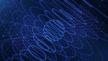 bakgrund begrepp av teknologi nätverk och stor data nätverk förbindelse. abstrakt digital bakgrund av trogen spiral med plexus. hög tech bakgrund video
