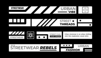 Stripes for Clothing design. Street, Urban, Slogan, Hip Hop and Y2K Style. for screen printing designs for t-shirts, hoodies, jackets and others vector