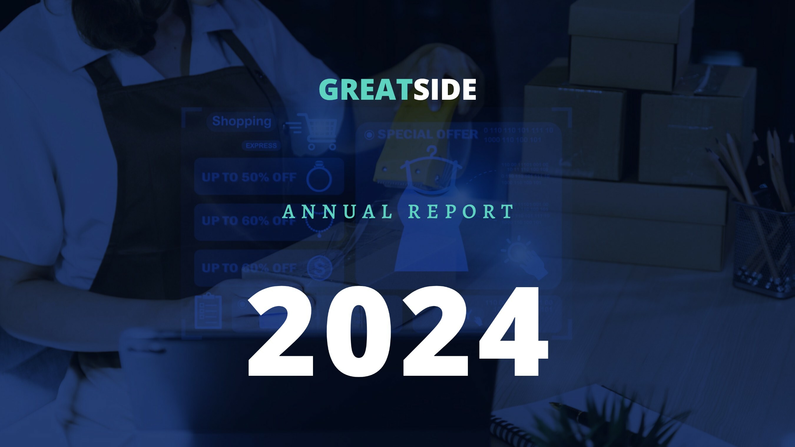 blue professional annual marketing report template