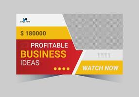 youtube thumbnail design for any videos and web banner template vector