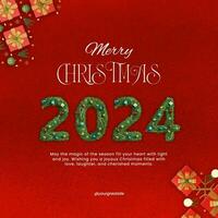 Red 3D Merry Christmas Greeting Instagram Post template