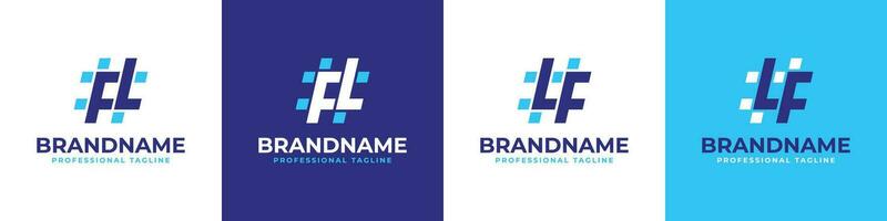 Letter FL and LF Hashtag Logo set, suitable for any business with LF or FL initials. vector