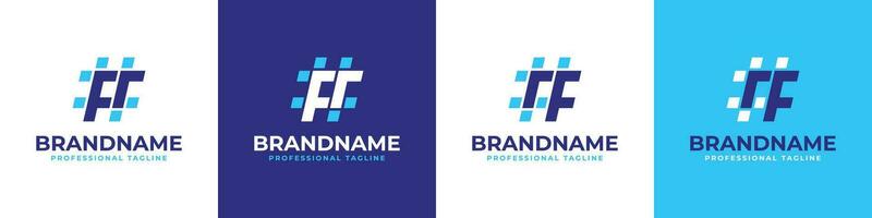 Letter FR and RF Hashtag Logo set, suitable for any business with RF or FR initials. vector