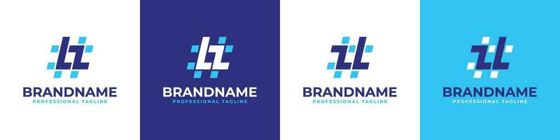 Letter LZ and ZL Hashtag Logo set, suitable for any business with ZL or LZ initials. vector