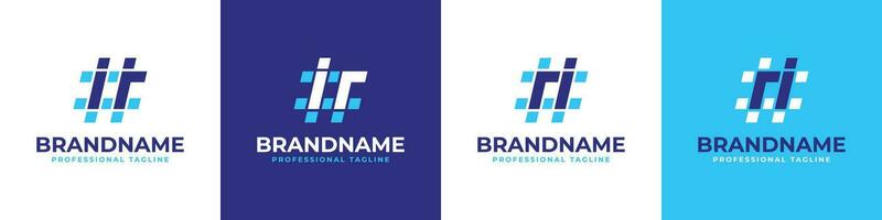 Letter IR and RI Hashtag Logo set, suitable for any business with IR or RI initials. vector