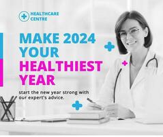 healthcare new year resolutions facebook post social media template