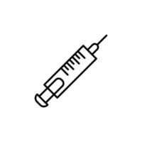 Syringe Vector Line Sign for Advertisement. Suitable for books, stores, shops. Editable stroke in minimalistic outline style. Symbol for design