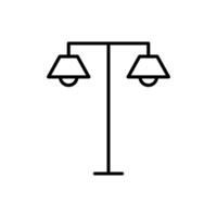 Street Lamp Illustration Drawn with Thin Line. Perfect for design, infographics, web sites, apps. vector