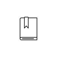 Bookmark on Diary Vector Icon for Shops and Stores. Perfect for web sites, books, stores, shops. Editable stroke in minimalistic outline style