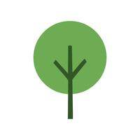 Green Tree Colour Icon in Modern Flat Style. Suitable for infographics, books, banners and other designs vector