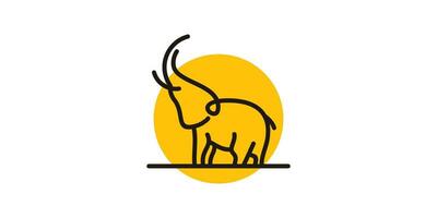 el logo diseño es un combinación de un elefante forma con un circulo hecho con líneas. vector