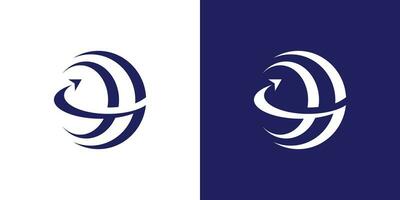 The logo design is a combination of a global shape with an airplane that signifies travel. vector