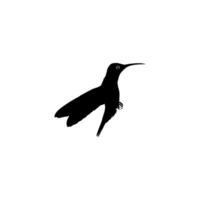 Flying Hummingbird Silhouette, can use Art Illustration, Website, Logo Gram, Pictogram or Graphic Design Element. Vector Illustration