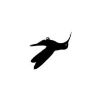 Flying Hummingbird Silhouette, can use Art Illustration, Website, Logo Gram, Pictogram or Graphic Design Element. Vector Illustration