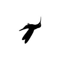 Flying Hummingbird Silhouette, can use Art Illustration, Website, Logo Gram, Pictogram or Graphic Design Element. Vector Illustration