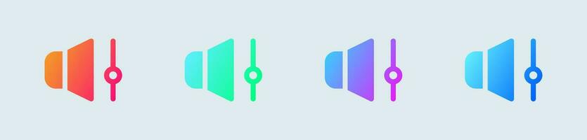 Volume solid icon in gradient colors. Audio level signs vector illustration.