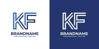 Letter KF Line Monogram Logo, suitable for business with KF or FK initials. vector