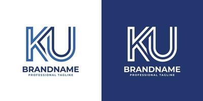 Letter KU Line Monogram Logo, suitable for business with KU or UK initials. vector