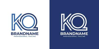 Letter KQ Line Monogram Logo, suitable for business with KQ or QK initials. vector