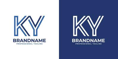 Letter KY Line Monogram Logo, suitable for business with KY or YK initials. vector