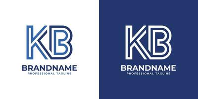 Letter KB Line Monogram Logo, suitable for business with KB or BK initials. vector