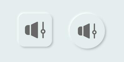 volumen sólido icono en neomórfico diseño estilo. audio nivel señales vector ilustración.