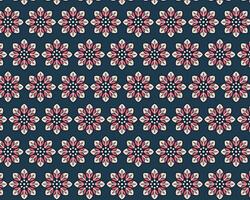 Diagonal Pattern of Stylized Pink and White Flowers on a Dark Blue Background vector