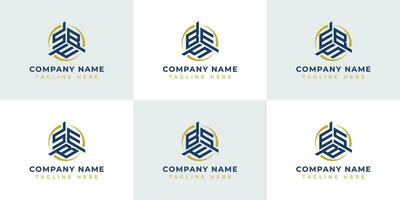 Letter SBE, SEB, BSE, BES, ESB, EBS Hexagonal Technology Logo Set. Suitable for any business. vector