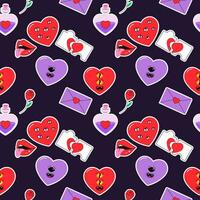 seamless pattern, valentine's day, letter, heart, message vector