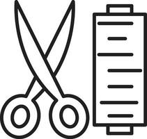 scissors and thread icon. thread and scissors symbol for sewing and cutting vector