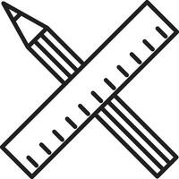 Pencil with ruler icon. Project design concept icon vector