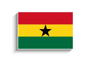 Flat Rectangle Ghana Flag Icon vector