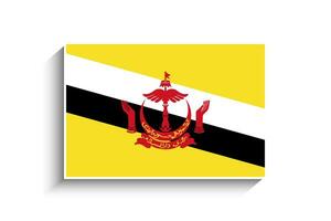 Flat Rectangle Brunei Flag Icon vector