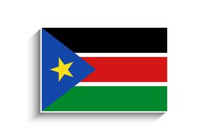 Flat Rectangle South Sudan Flag Icon vector