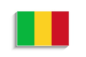 Flat Rectangle Mali Flag Icon vector