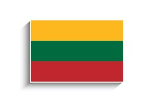 Flat Rectangle Lithuania Flag Icon vector