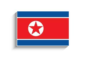 Flat Rectangle North Korea Flag Icon vector