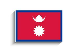 Flat Rectangle Nepal Flag Icon vector