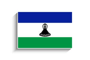 Flat Rectangle Lesotho Flag Icon vector