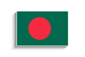 Flat Rectangle Bangladesh Flag Icon vector