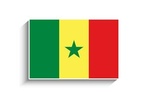 Flat Rectangle Senegal Flag Icon vector