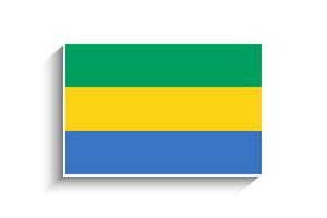 Flat Rectangle Gabon Flag Icon vector