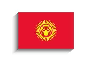 Flat Rectangle Kyrgyzstan Flag Icon vector