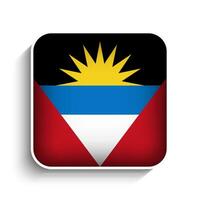 Vector Square Antigua and Barbuda Flag Icon